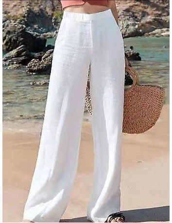 Women fashion casual cotton and linen wide-leg pants spring and summer