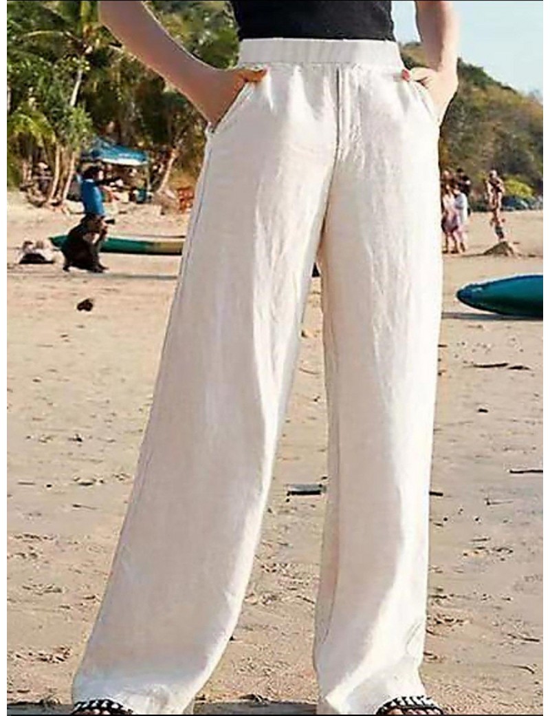 Women fashion casual cotton and linen wide-leg pants spring and summer