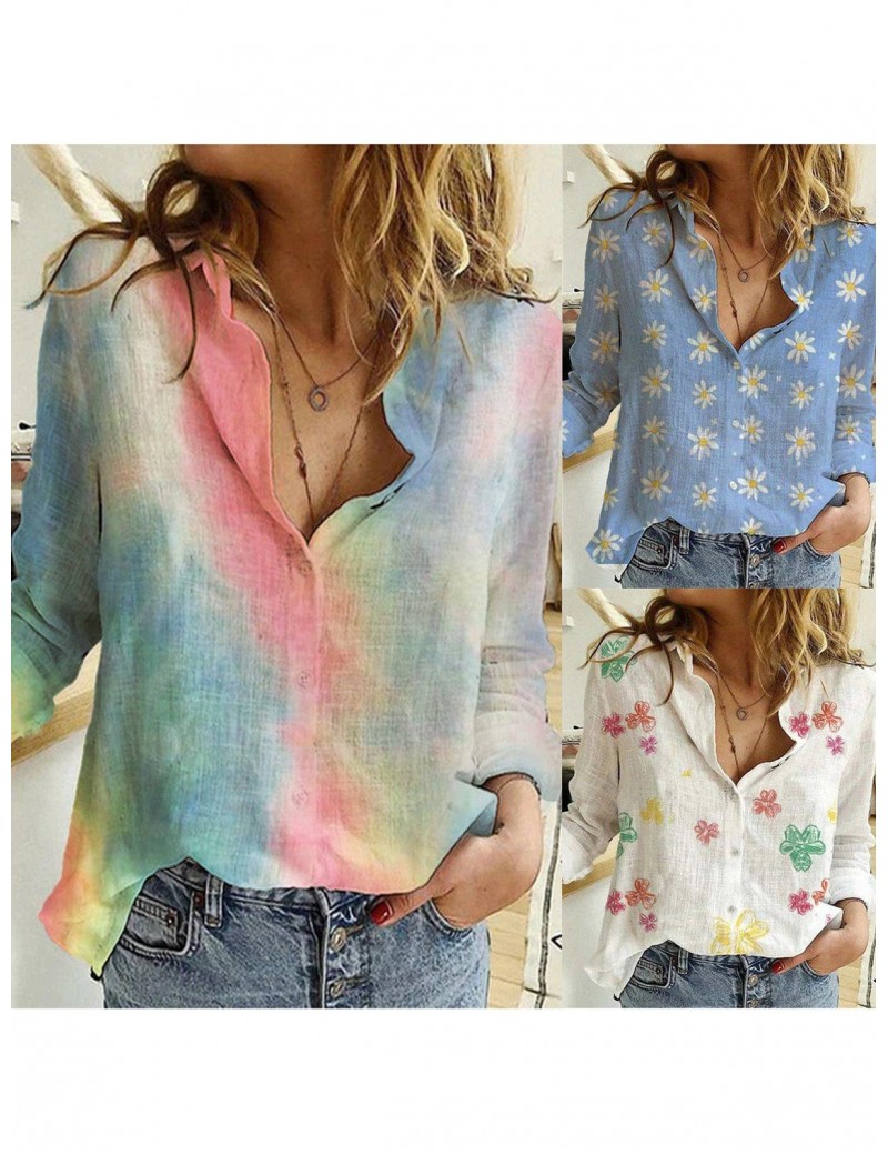 Women Spring and Summer Long-sleeved Printed Shirt