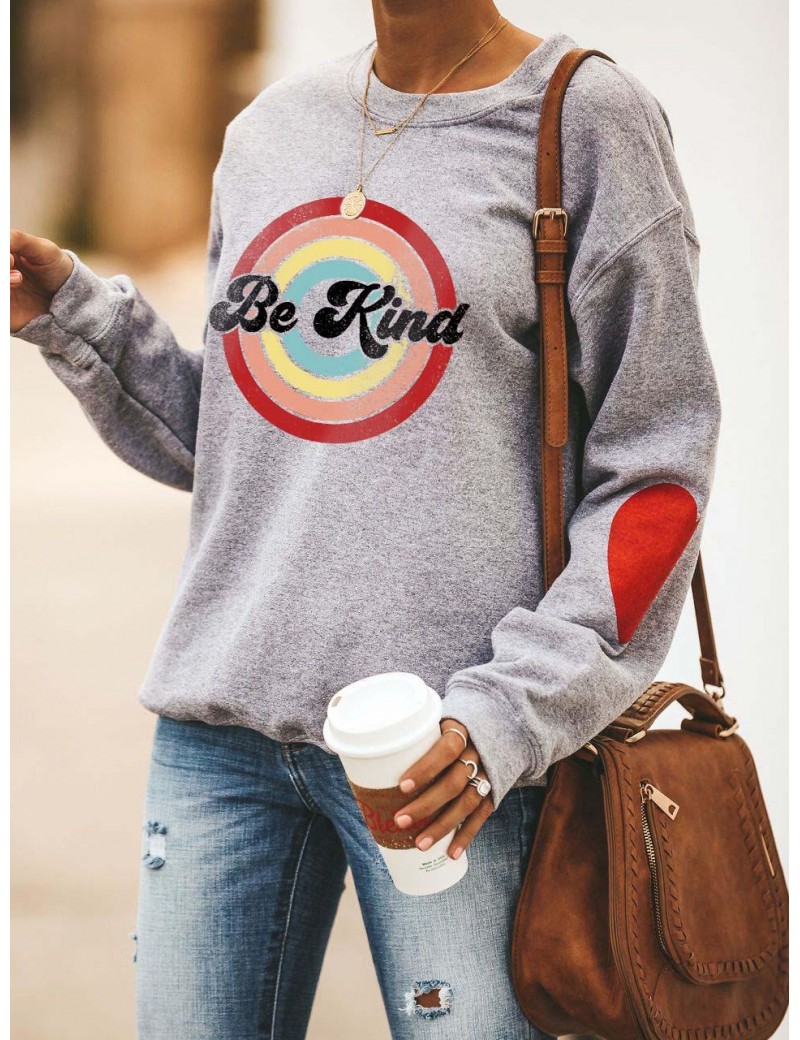 Women's Be Kind Heart Print Sweatshirt