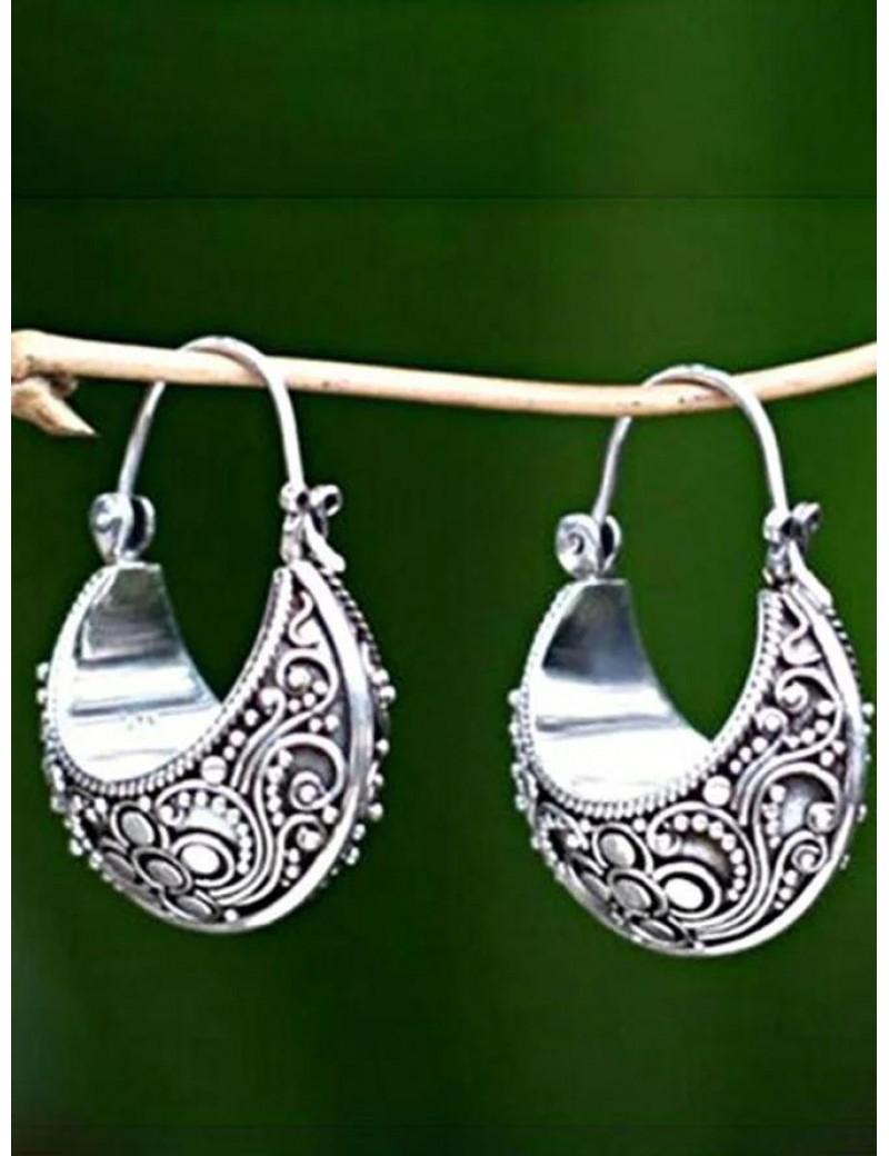 Woman Fashion Sliver Vintage Tribal Holiday Women's Earrings