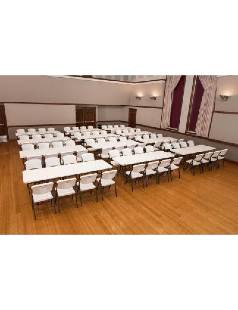 (12) 8-Foot Stacking Tables and (96) Chairs Combo (Commercial) 413