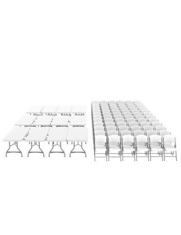 (12) 6-Foot Stacking Tables and (72) Chairs Combo (Commercial) 408