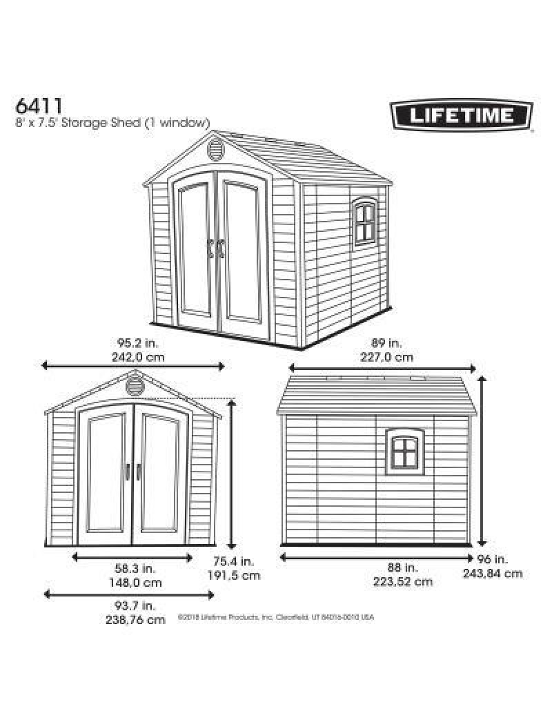 8 Ft. x 7.5 Outdoor Storage Shed 330
