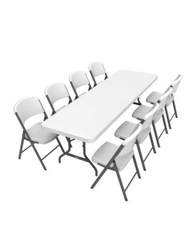 8-Foot Table and (8) Chairs Combo (Commercial) 268
