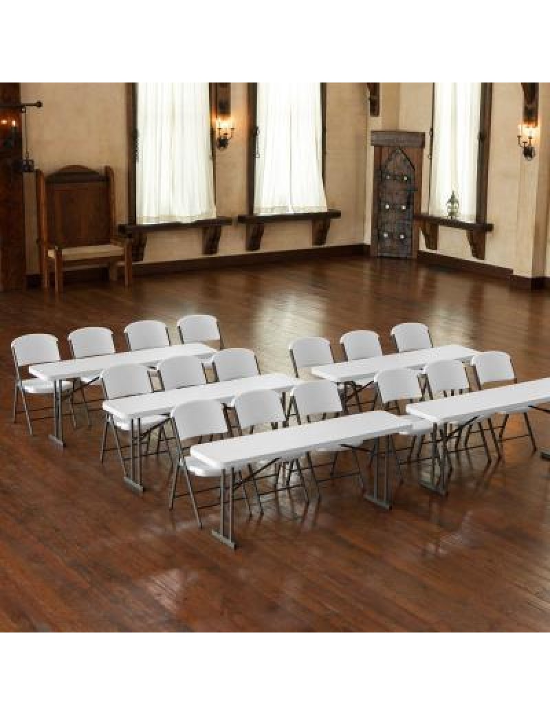 (5) 6-Foot Seminar Tables and (16) Chairs Set 343