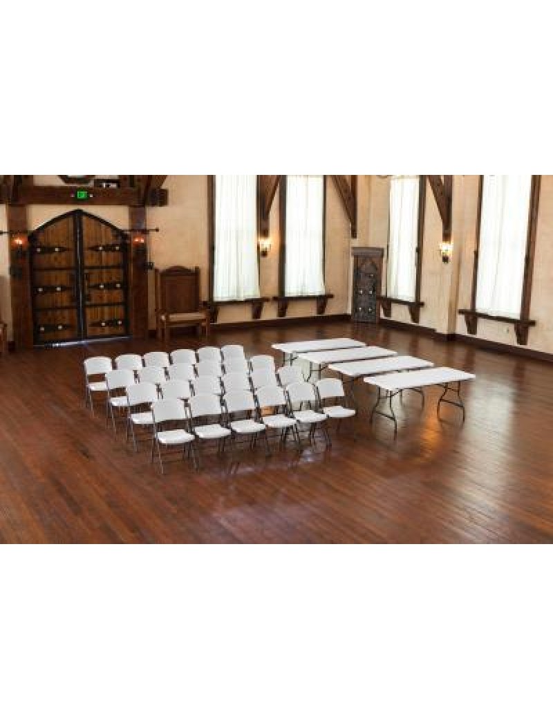 (4) 6-Foot Stacking Tables and (24) Chairs Combo (Commercial) 339