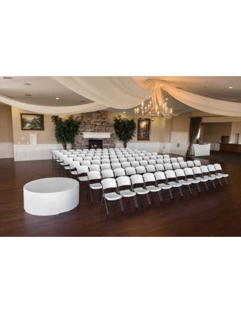 (12) 60-Inch Round Stacking Tables and (96) Chairs Combo (Commercial) 414