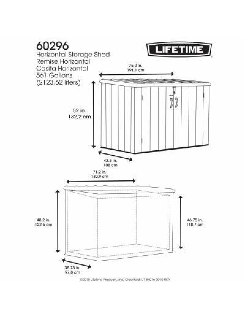 Horizontal Storage Shed (75 cubic feet) 272